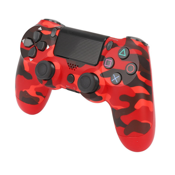 Spillkontroller Dual Vibration Sensitiv Trådløs Kontroller Gamepad for PS4 Slim Pro for PS5 Camouflage Rød