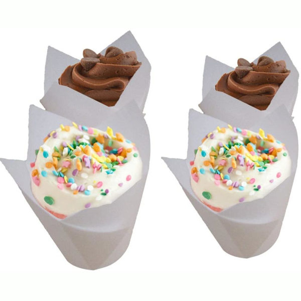 150 kpl Mini leivinmukit Tulppaanileivonnaiset Cupcake-vuoret Muffinivuoret hääjuhliin