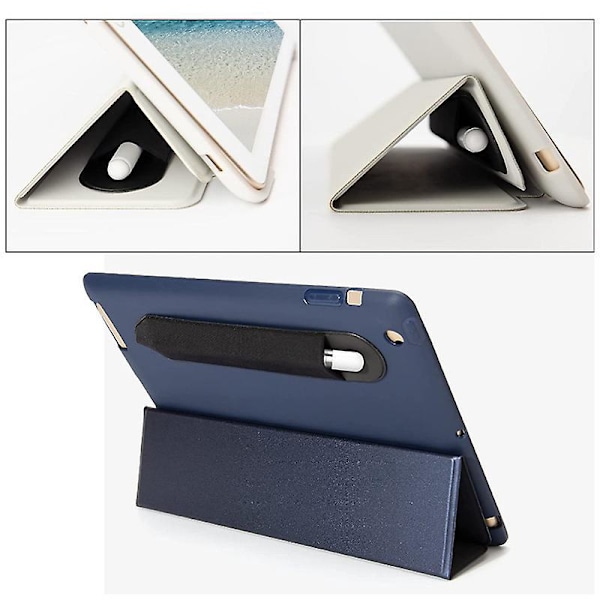 Penmappe i PU-læder med elastisk strop - 10 stk.