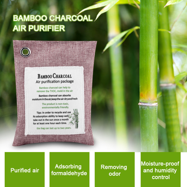 8 väriä ilmanpuhdistuspussi aktiivihiili bambu hajunpuhdistin auton hajunpoistaja persikkapuvut