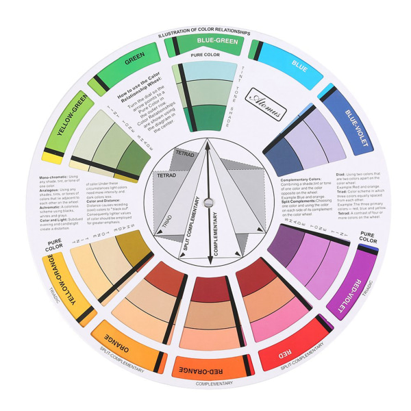 Tattoo Nail Pigment Color Wheel Card - Ammattimainen sekoitusopas