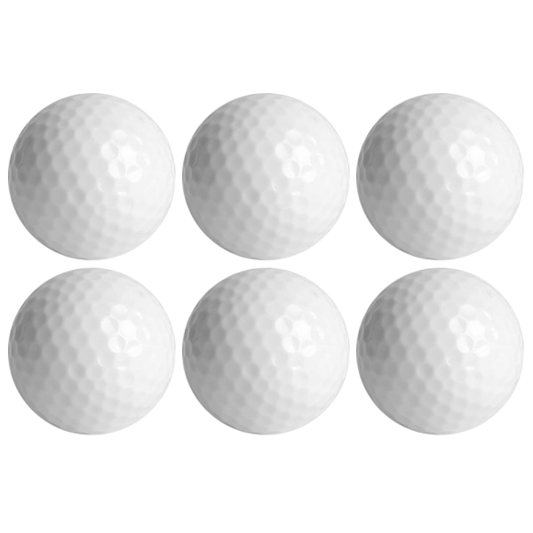 6 STK syntetisk gummi LED lysende golfball lys attraktiv for natttrening på dagtid Orange