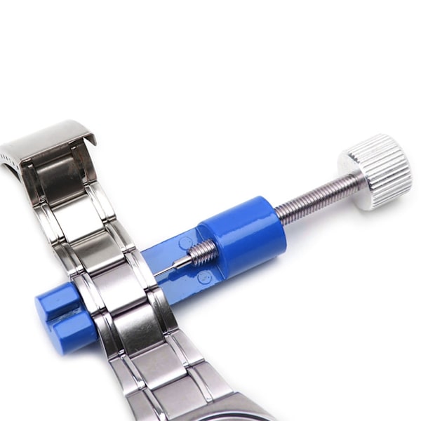 Metall justerbart watch Armband Link Pin Remover Reparationsverktygssats (blå)