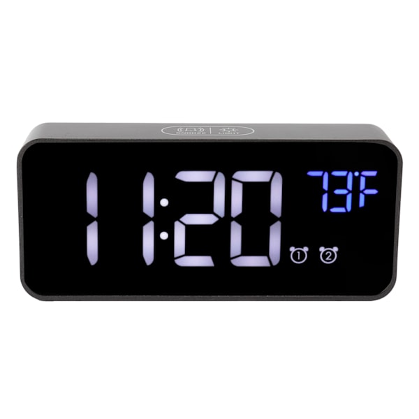 LED Digital Väckarklocka Termometer med Snooze USB Laddning Sovrum Kontor DekorationSvart
