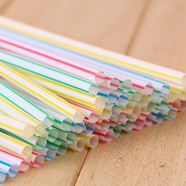 Individuellt förpackade plastdrickssugrör - Flexibla och långa - Flera färger - 100/500/1000st 100PCS
