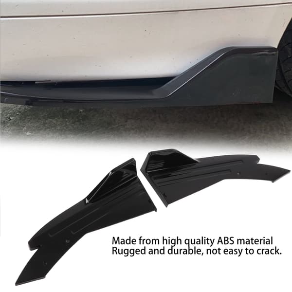 Bagspoiler Kofanger Læbe Diffuser Splitter Canard Beskytter Sideskørt Blank Sort ABS Universal Body Kit til Biler