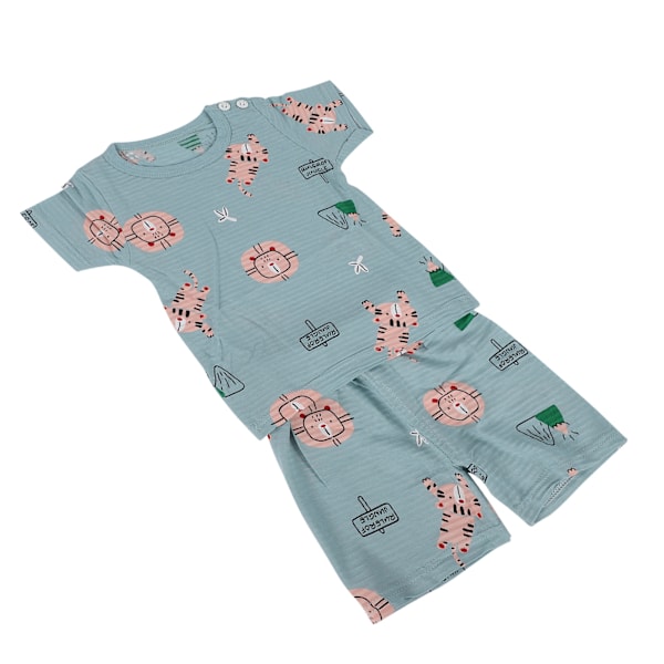 2-delars baby shorts och t-shirt set för spädbarn, andningsbar kortärmad sommarkläder, djungeldjur 80 cm