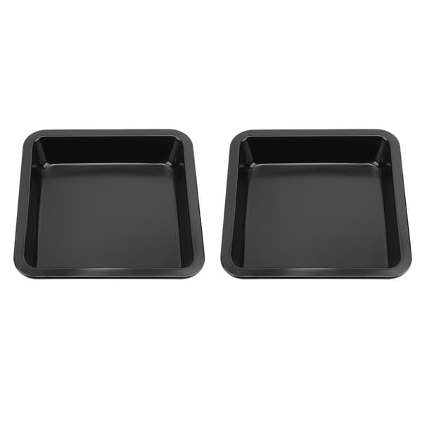 2 stk. firkantet non-stick ostekage pizzaform bageplade køkkenbageværktøj (sort)