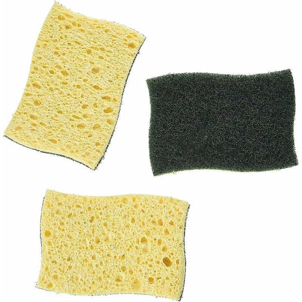 Klassinen hankaussieni, 3 sientä per pakkaus - Valurautapatojen, pannujen, polttimien, puutarhatyökalujen ja grillien puhdistukseen 10X7X2,5cm, vaaleanvihreä