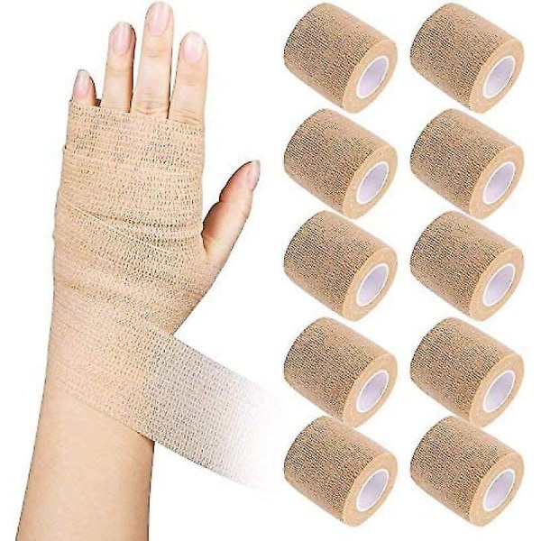 Sports First Aid Kit Supplies - 10-Pak Tan Bandage Wraps, 4,5 meter x 5 cm