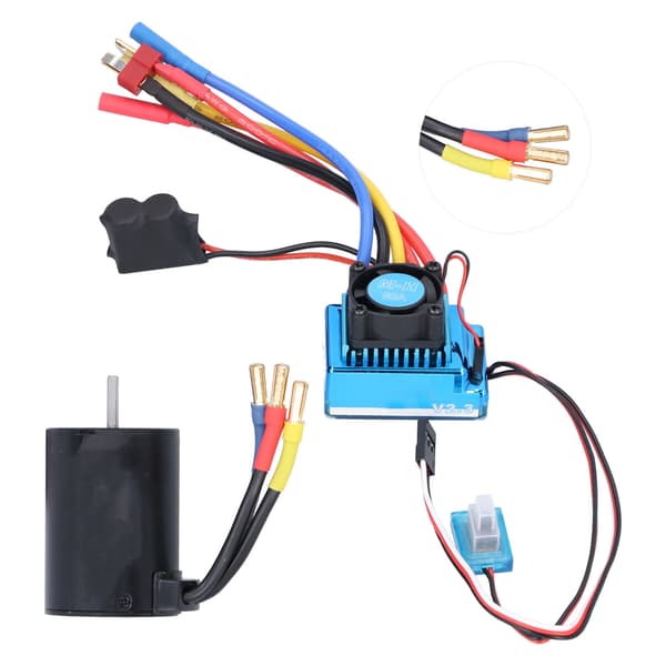 3650 3900KV 4P Sensorløs børsteløs motor+60A børsteløs ESC-erstatning til 1/10 RC-bil