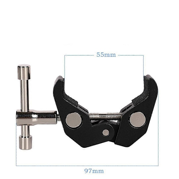 Super Clamp 2-pak til stativben, kameramonitor, LED-lys, sort