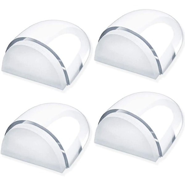 Tyst dörrstopp i gummi - 4-pack, stöttålig, rund i akryl, ingen stansning krävs