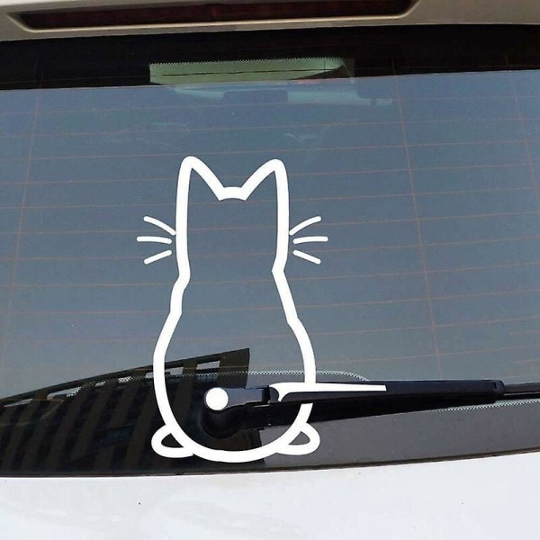 Cute Kitty Cat Car Wiper Art Sticker