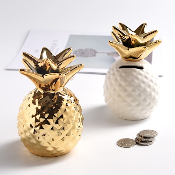 Keramisk ananas spargris söt spargris prydnader ananas sparbössa heminredning