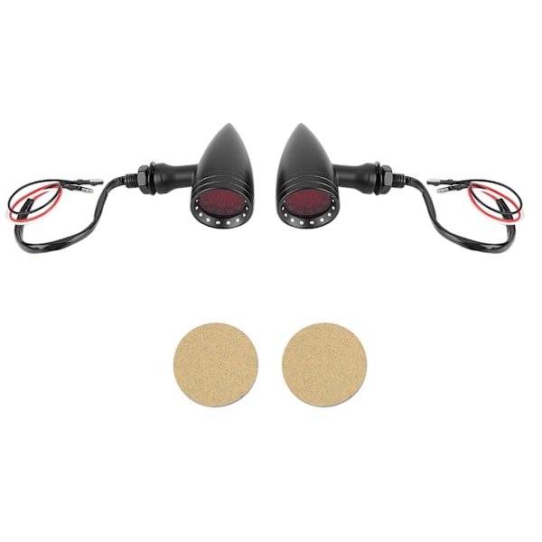 2 stk. Motorcykel Modificeret Retro Blinklys LED Lys Indikator Advarselslampe Universal