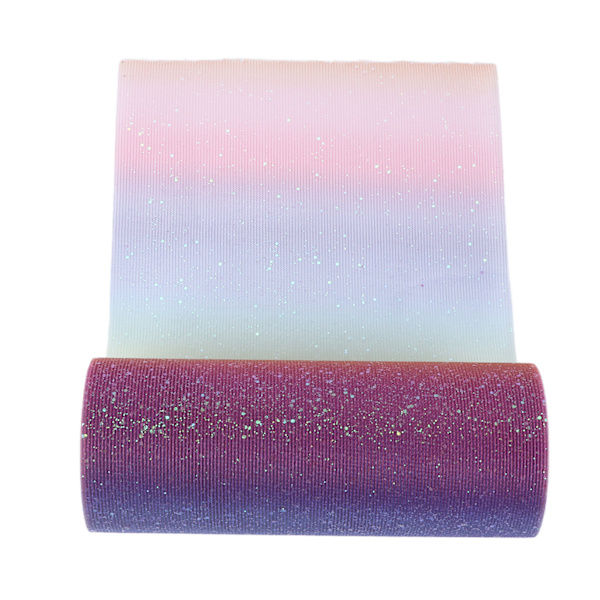 Sateenkaarenvärinen glitter-tulli, pitkä, joustava, käytännöllinen, monikäyttöinen, kimmeltävä tylli häihin, juhliin, sateenkaareen