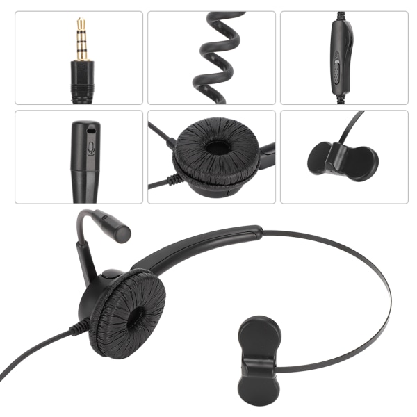H500 3.5-plugg hodetelefon Telefon Trafikk Øretelefon Call Center Kommunikasjon Datamaskin hodesett