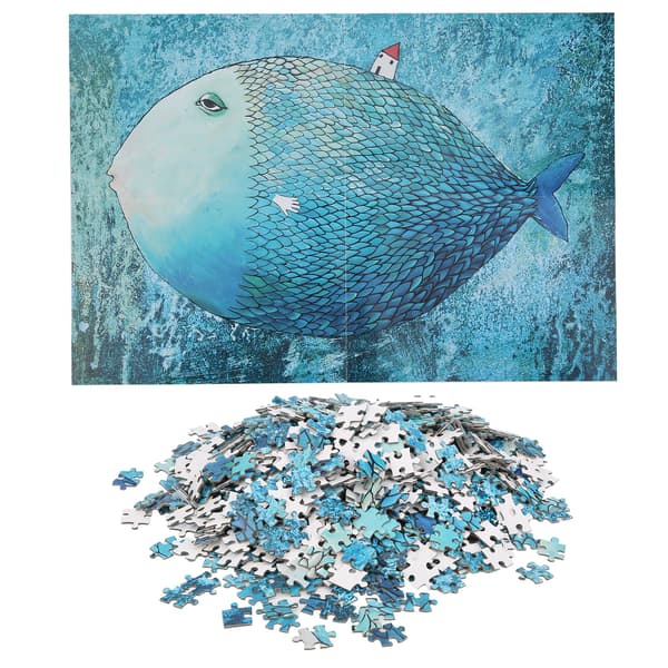 1000 bitar 75 x 50 cm pussel pedagogisk barn vuxen leksak bildmontering leksak present stor fisk