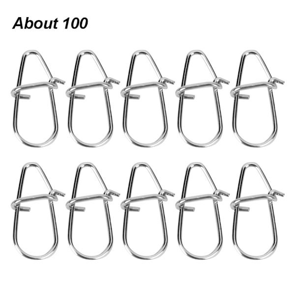 Kalebasstyp Krok Svängbara massiva ringar Säkerhetsspänne Fast Clip Lock Clip Connector fiskeverktyg5x9mm/0,2x0,4in
