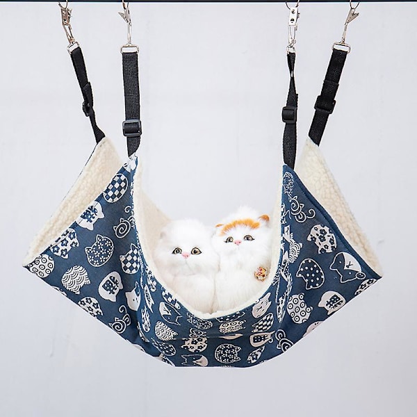 Plush Kattgunga, Mysig Vinterkattmatta, Hängande Kattbädd, Blå