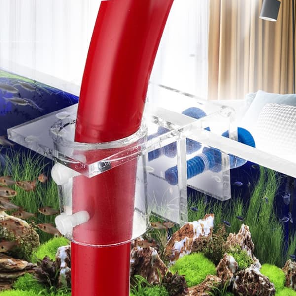 Transparent Akryl Vandrør Blød Rørholder til Akvarium (enkelt hulholder)
