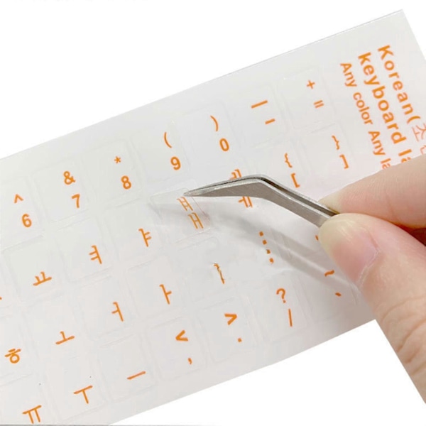 Koreanska Tangentbordsdekaler Matt PVC Tangentbordsdekal Bokstäver Transparent För PC Zekai Orange