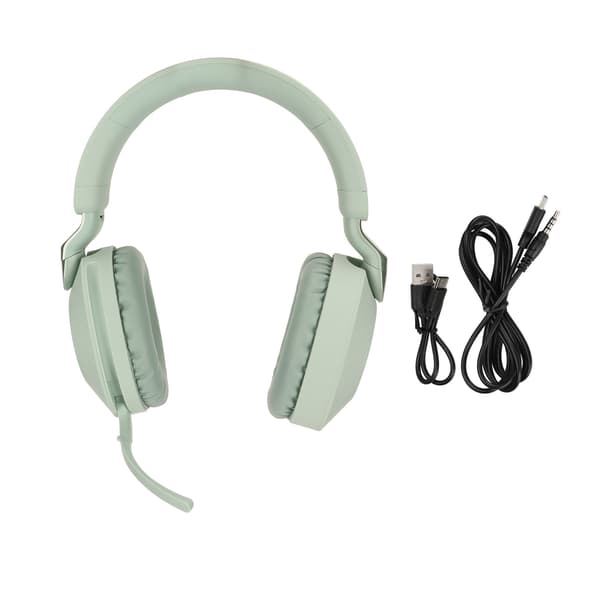 Vikbart Bluetooth-spelheadset Typ C-gränssnitt Trådlöst Bluetooth 5.1 Trådbundet Dubbelläges Stereoheadset med Mikrofon Grön