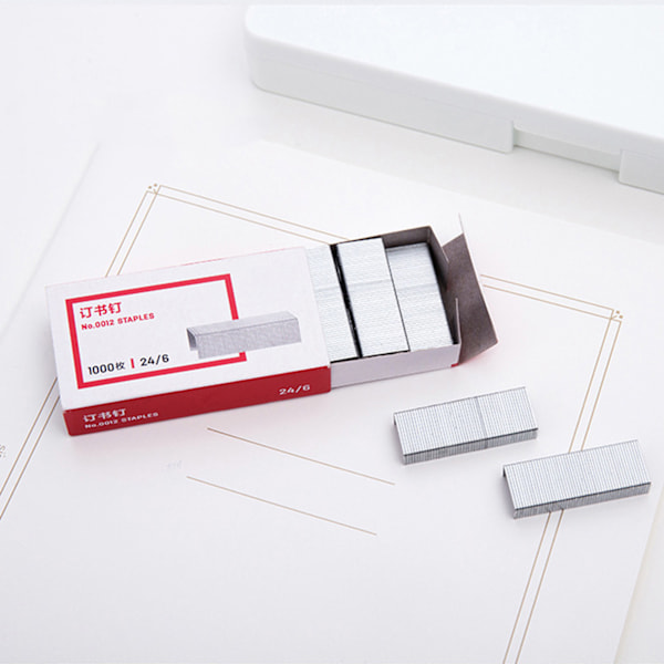 Staple General 1000 stk 24/6 Tykk elektroplettering Incisive Stitching Metallmaterial Heftemaskin Tilbehør for Kontor Engelsk Versjon