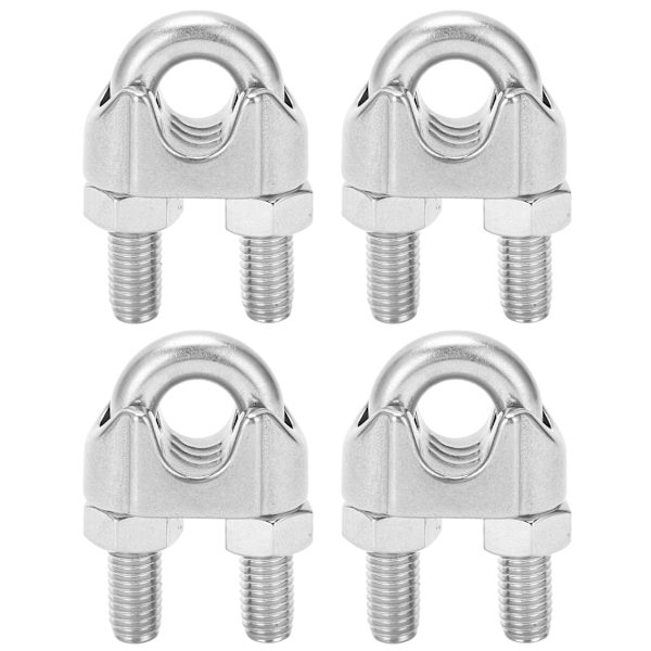 4 stk 9/16 tommer M14 rustfritt stål wire-tau Kabelklemme U-bolt salfeste