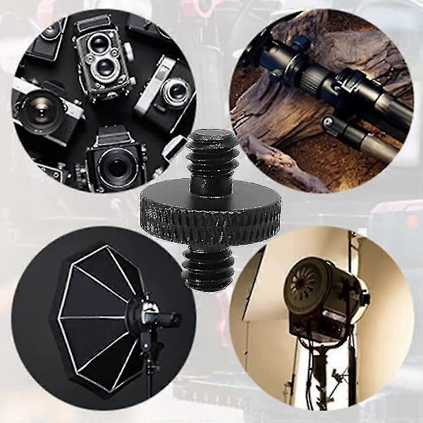 1/4 Hann Til M8 Gjenget Kameraskrue Adapter Konverter For Kamerabur Rigg/Stativ/Monopod/Kulehode/Lysstativ/Skulderrigg (4 stk, Svart) Zekai