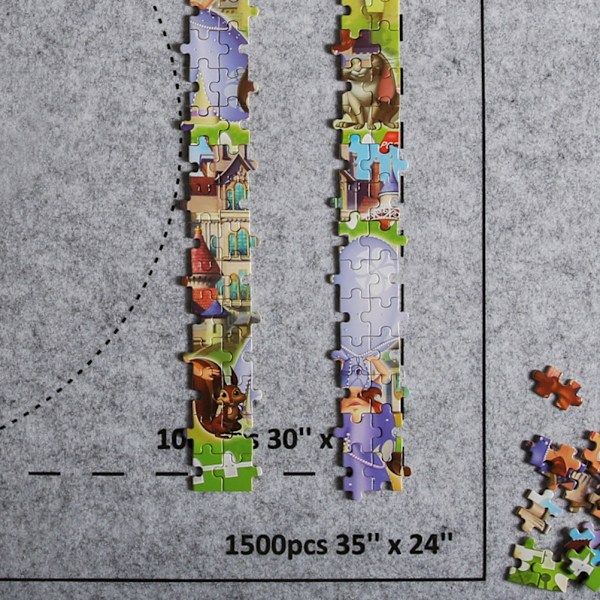 Bärbar pusselmatta Jigsaw Roll Filtmatta Spelmatta Pusselfilt för upp till 1500 bitar pussel Reseförvaringsväska