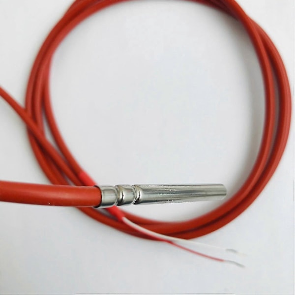 2-tråds Pt1000 Temperatursensor Termistor Silikongelbelagd 1,5 meter Sond 45mm X 5mm -50-180