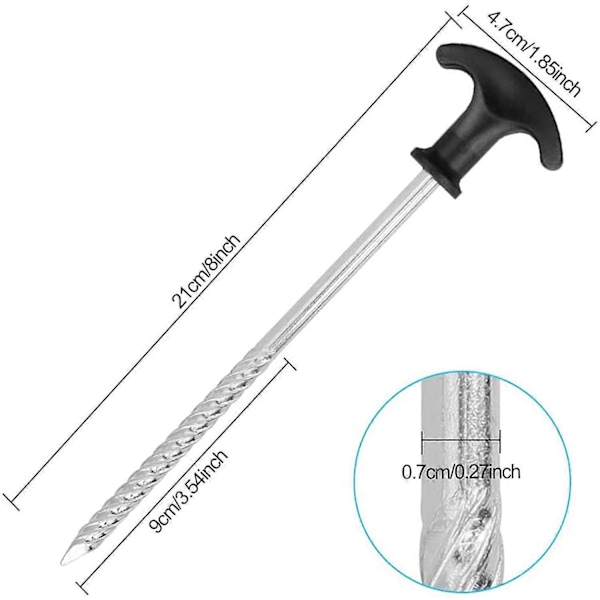 Rustfrie teltplugger, skruplugger for camping, teltplugger for hardt underlag og markiseplugger, for Bivvy-telt, for hage, camping, reise, utendørs