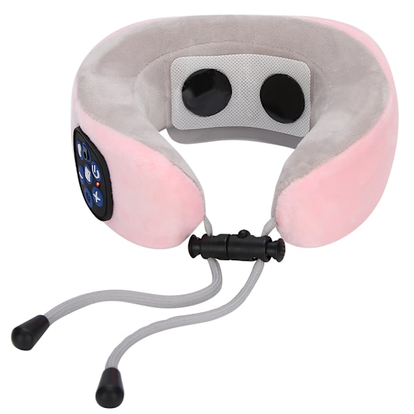 Elektrisk nackmassager U-formad kudde axel cervikal ryggkotor lindra trötthet massagerRosa 2#