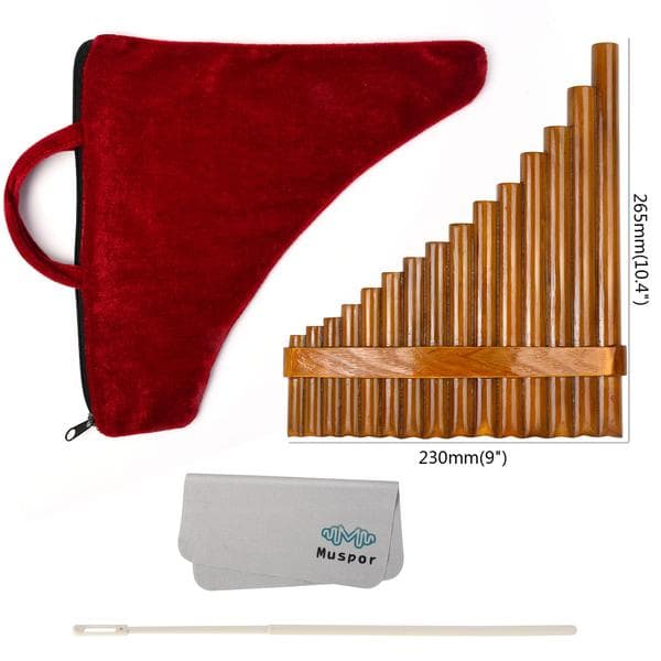 Håndlavet Panfløjte 15 Naturlige Bambusrør Traditionelt Instrument Hjemmesko 0.4 0.4 Left hand