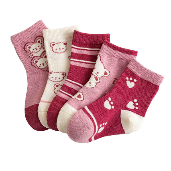Barnstrumpor Cartoon Mönster Mid Calf Kammad Bomull Småbarnsstrumpor för Höst Vinter S ( för 1‑3 År Gamla )