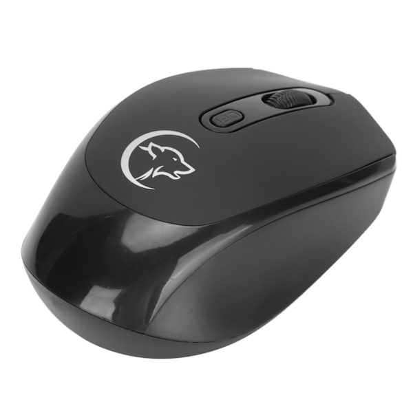 Trådløs mus bærbar 2.4G trådløs 4 knapper ergonomisk design plug and play mus sort