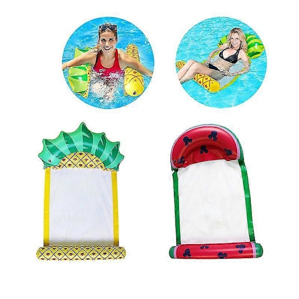 Oppblåsbar Vannmelon Nett Flytende Seng Oppblåsbar Ananas Nett Flytende Rad Nett Hengekøye Mesh Lenestol