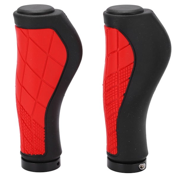 1 Pair/set Bike Handlebar Cover Grips with Alloy Double Lock Anti Slip Cycling Handle GripRed Black