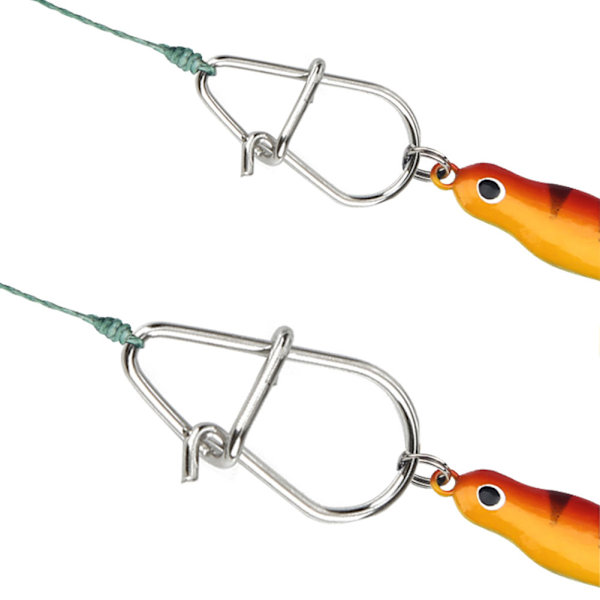 Fishing Connector Lure Pin Double Circle Fast Clip Lock Snap Slitstark ring säkerhetsspänne