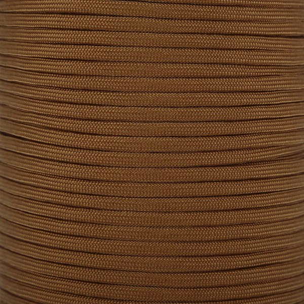 550 Reflekterende Paracord Parachute Cord Lanyard 9 Strand Core 100m (Brun)