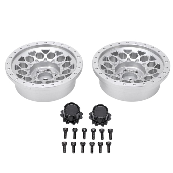 2 kpl RC-pyörän napavanne, ammattimainen alumiiniseospyörän napasetti Axial SCX6 1/6 RC-autolle, hopea