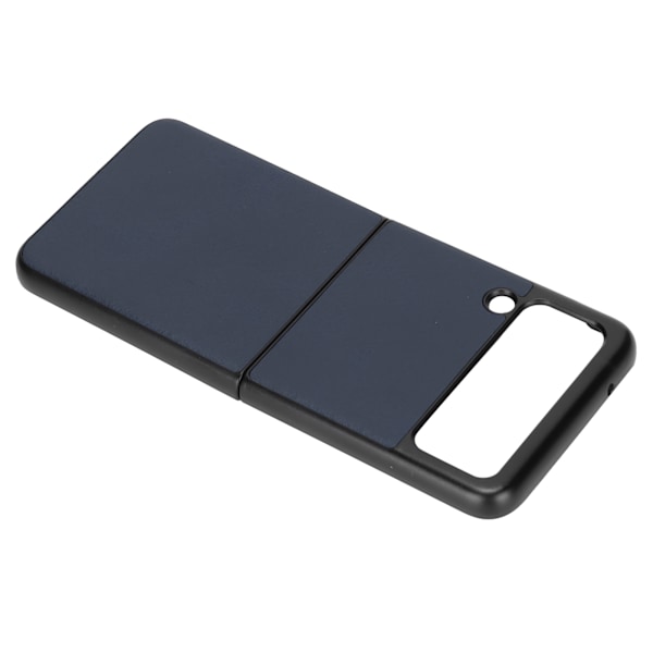 Lær Hard Case for Samsung Galaxy Z Flip 3 Mobiltelefon Støtsikker Anti-ripe Deksel Blå