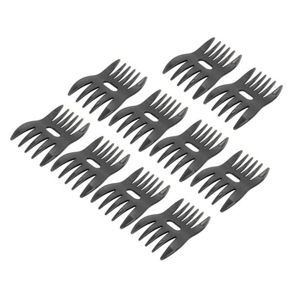 Bred tandkam Dubbelsidig Säker Små Män Hårstyling Kam för Frisör Frisör 10st Transparent Svart