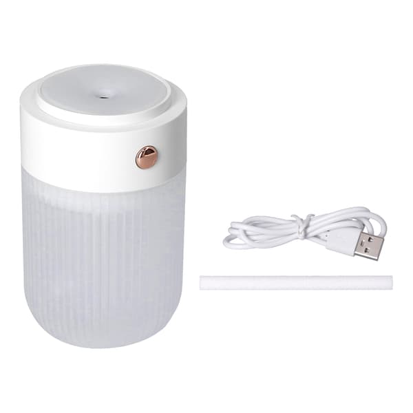 Cool Mist Luftfugter Mini Bærbar 250 ml USB Ultra Stille Diffuser med Farverigt Natlys Hvid