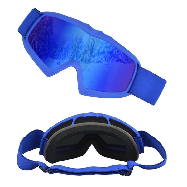Blå anti-dug skibriller sæt til voksne og børn - UV beskyttelse snowboard beskyttelsesbriller