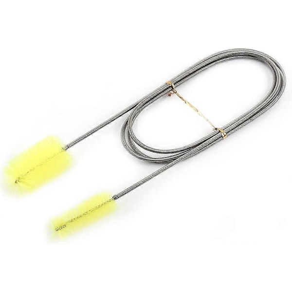 Flexibel Vattenrörsrengöring Rengöringsborste Dubbelhuvud Rörledning Akvarium Fjäder (Citronträd)