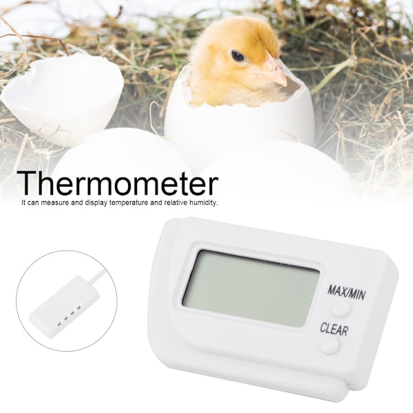 LCD-skjerm Digitalt Egg Inkubator Termometer Hygrometer med Fjernkontrollsensor
