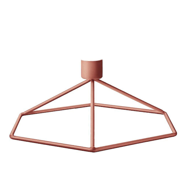 3D Geometrisk Ljushållare Metalltrådsram Avsmalnande Ljusstake Roséguldfärgad